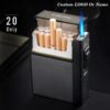 20 Sticks Cigarette Case Metal Lighter Butane