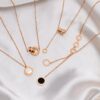 Rose Gold Roman Numeral Hanging Choker Necklace For Women - Image 2
