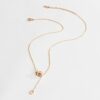 Rose Gold Roman Numeral Hanging Choker Necklace For Women - Image 3